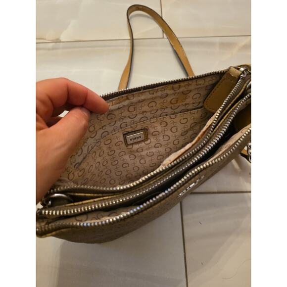 Guess Los Angeles Brown 10 x 7 Handbag Tote 23" Leather Strap - Picture 15 of 16